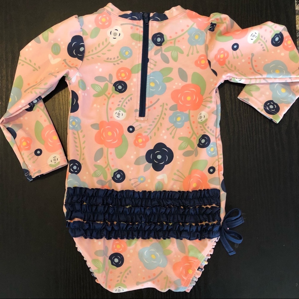 RuffleButts Long Sleeve Toddler Swimsuit